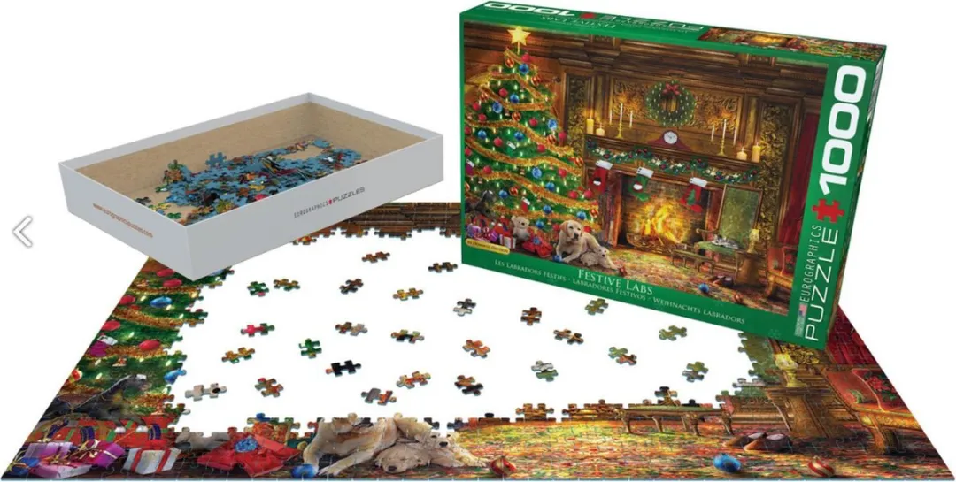 Eurographics Feestelijke Labradors Dominic Davison Legpuzzel 1000 Stuks - 68x48cm