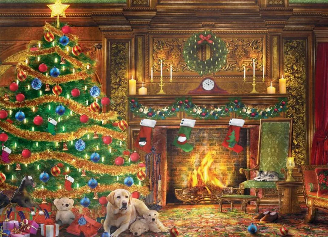 Eurographics Feestelijke Labradors Dominic Davison Legpuzzel 1000 Stuks - 68x48cm