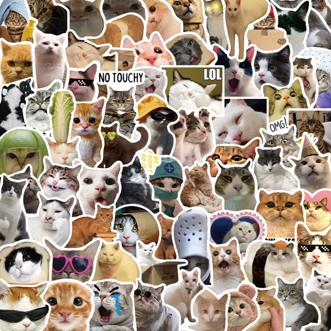 RedParrot Grappige Kat Stickers - Poes - Wit - afbeelding 6 van 6