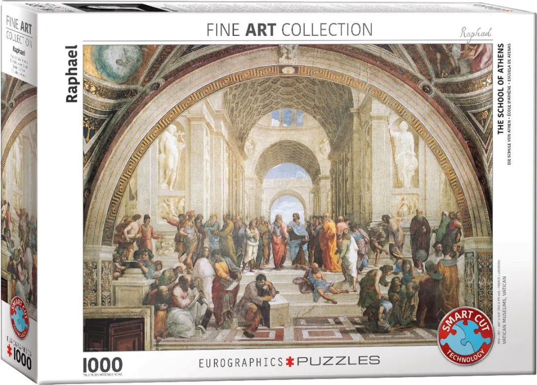 Eurographics De School van Athene Legpuzzel 1000 Stuks - 68x48cm - Fine Art
