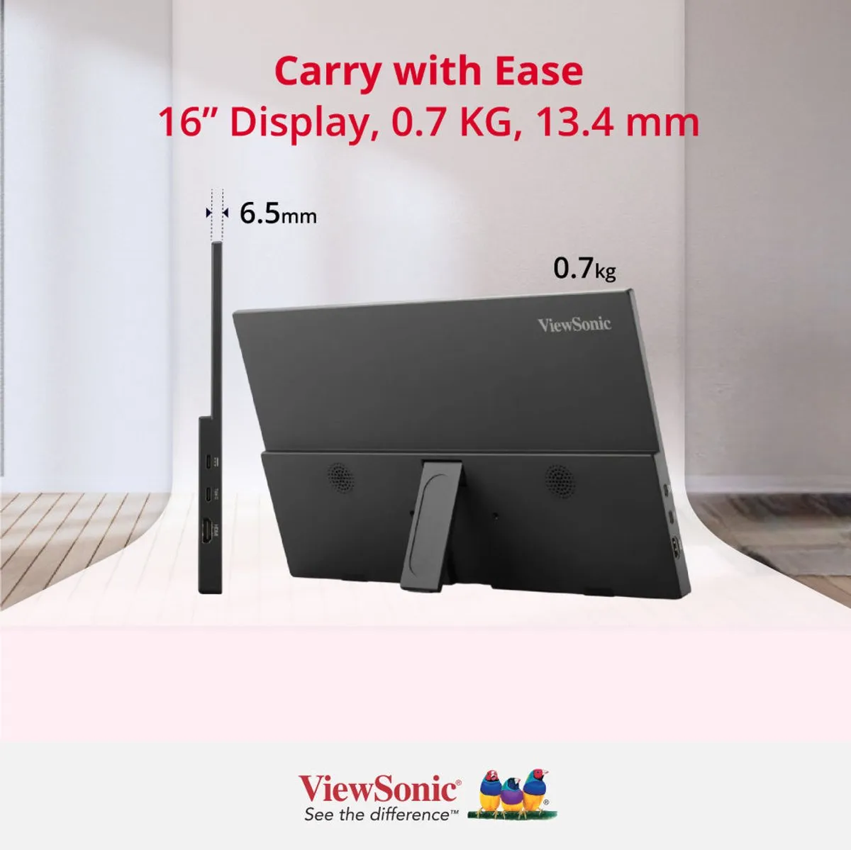 ViewSonic VA1650 Portable Monitor 16" FHD IPS - Zwart