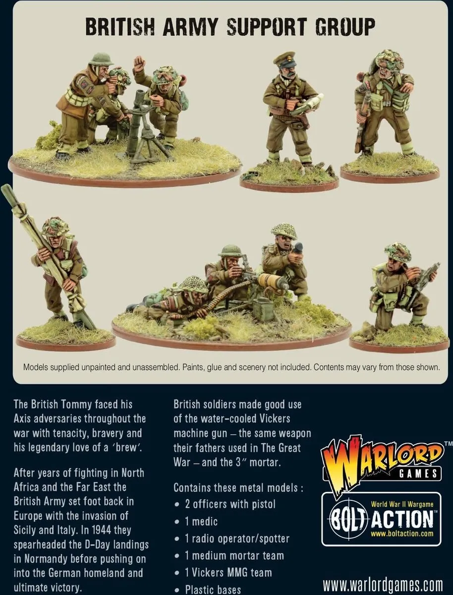 Warlord Games British Army Support Group - 10 Figuren
