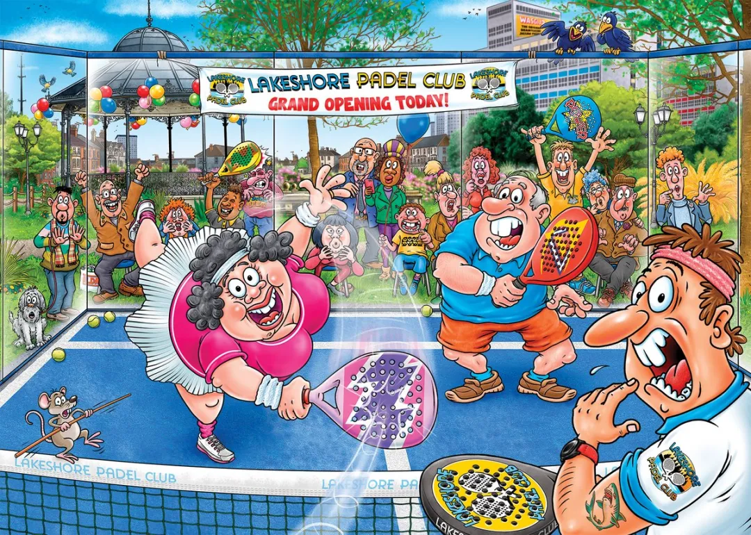 Wasgij Original 49 Paniek op de padelbaan! 1000 Stuks - Meerkleurig