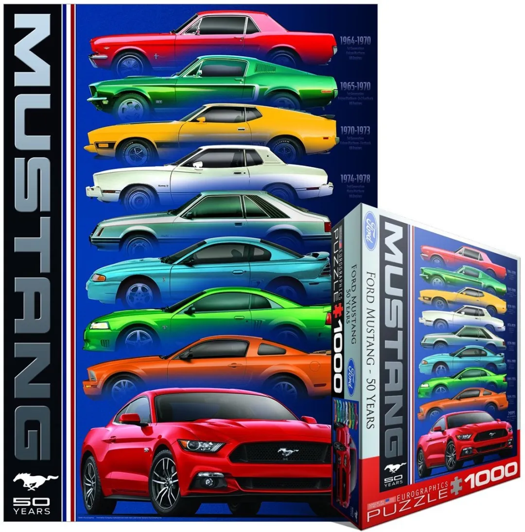 Eurographics Legpuzzel 50 Jaar Ford Mustang 1000 Stuks - Multicolor