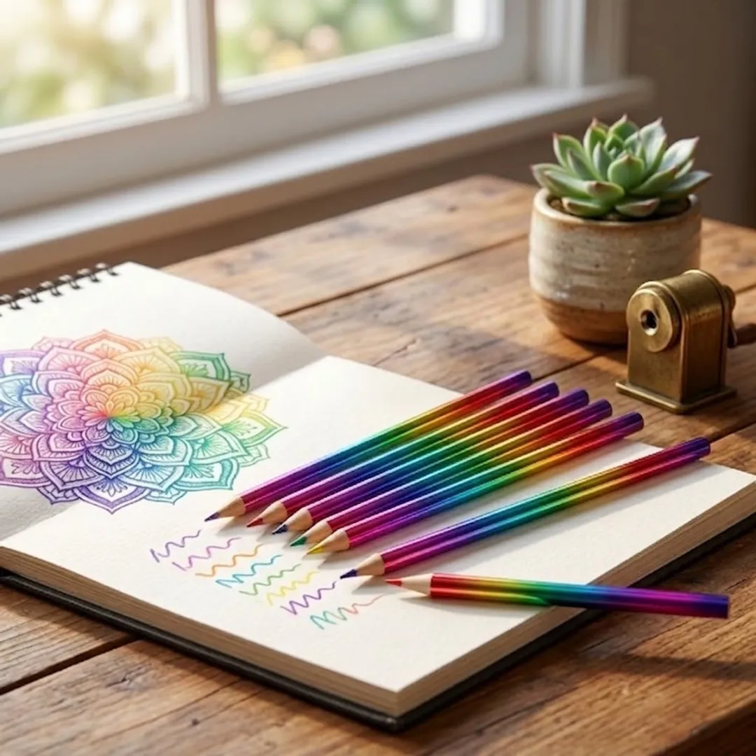 NUVEX Regenboog Houten Kleurpotloden 16 Stuks - Multicolor