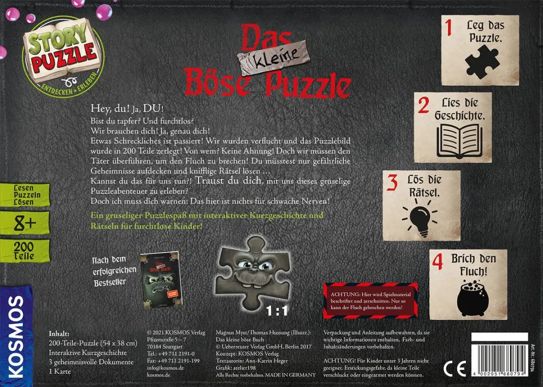 Kosmos Story Puzzle Das kleine Böse 200 Stuks - Rood/Grijs