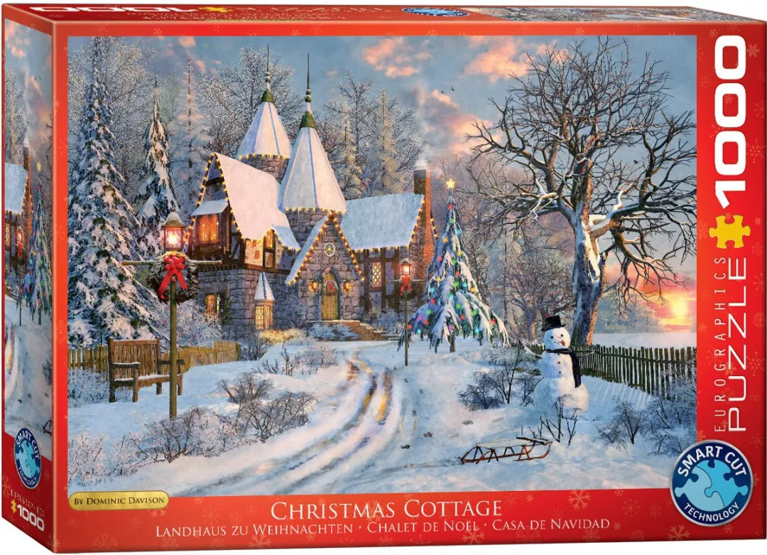 Eurographics Kersthutje Dominic Davison Legpuzzel 1000 Stuks - Meerkleurig