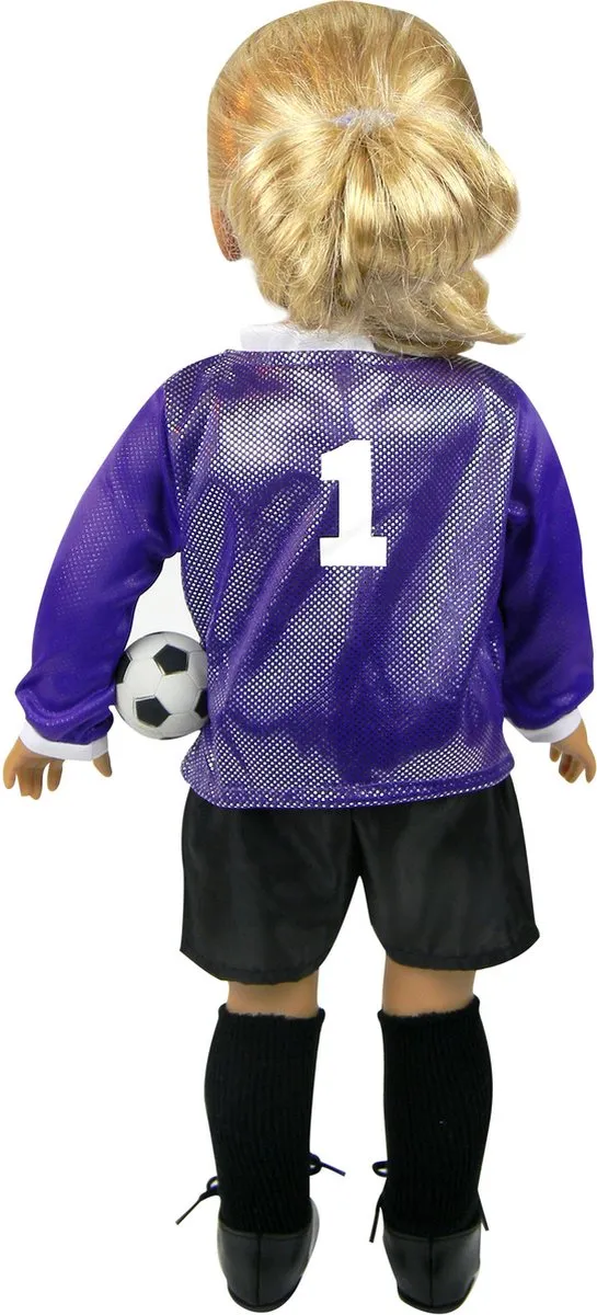 Sophia's by Teamson Kids Voetbal Outfit DRSO-PU2-UPC - Babypop - Zwart/Paars