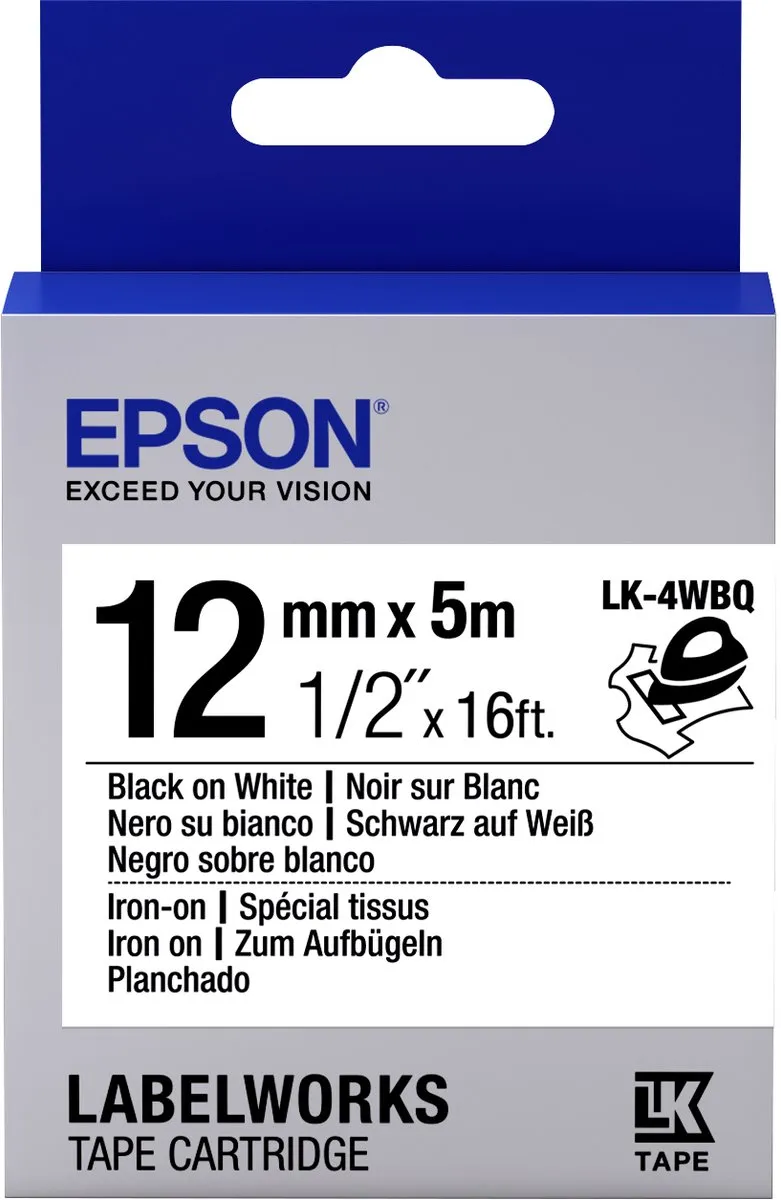 Epson LK-4WBQ Labelcartridge 5m - Zwart/Wit
