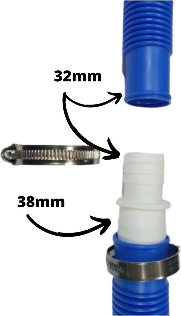 Bestway Slangverbinder 38mm→32mm - 2 Stuks - Blauw/Wit