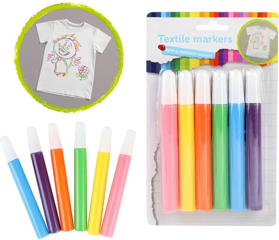 Toi-Toys Tropical Textielstiften 6 Stuks