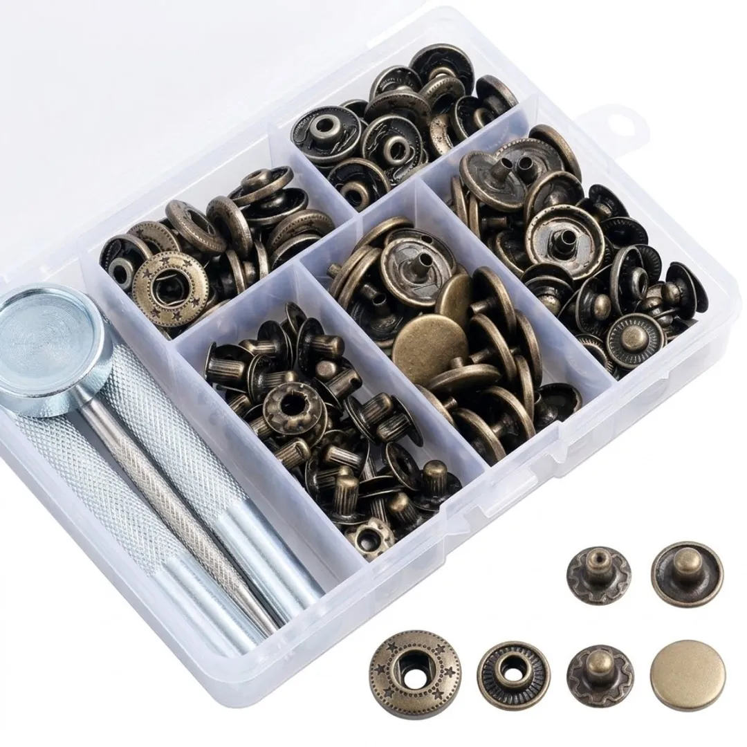 NuveX Brons Drukknopen Set 15mm - 40 Stuks