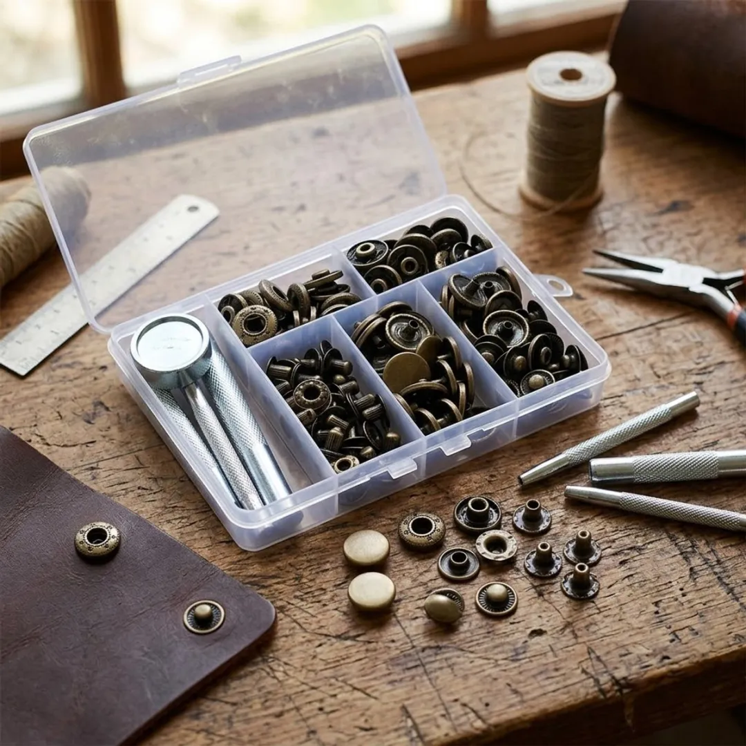 NuveX Brons Drukknopen Set 15mm - 40 Stuks