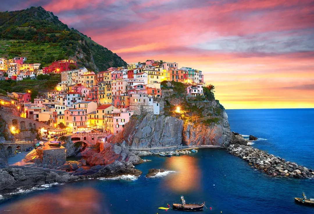 Eurographics Manarola bij zonsondergang Legpuzzel 2000 Stuks
