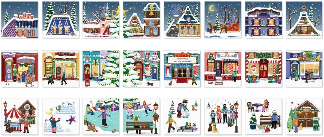 Eurographics Adventskalender Kerstmarkt 24x50 Puzzels - Meerkleurig