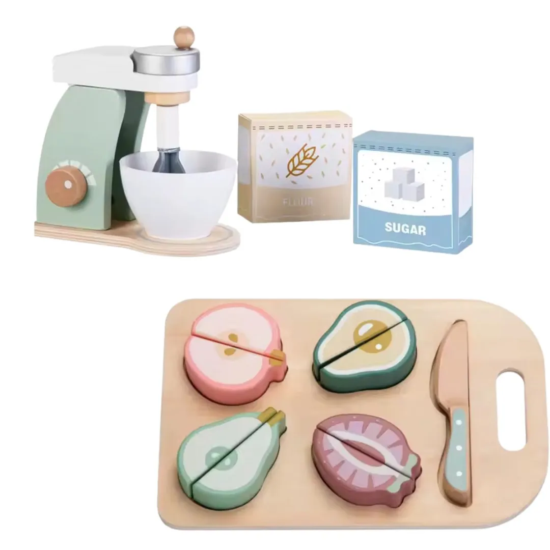 Wooden Toys Keukenmixer + Snijfruit Speelset