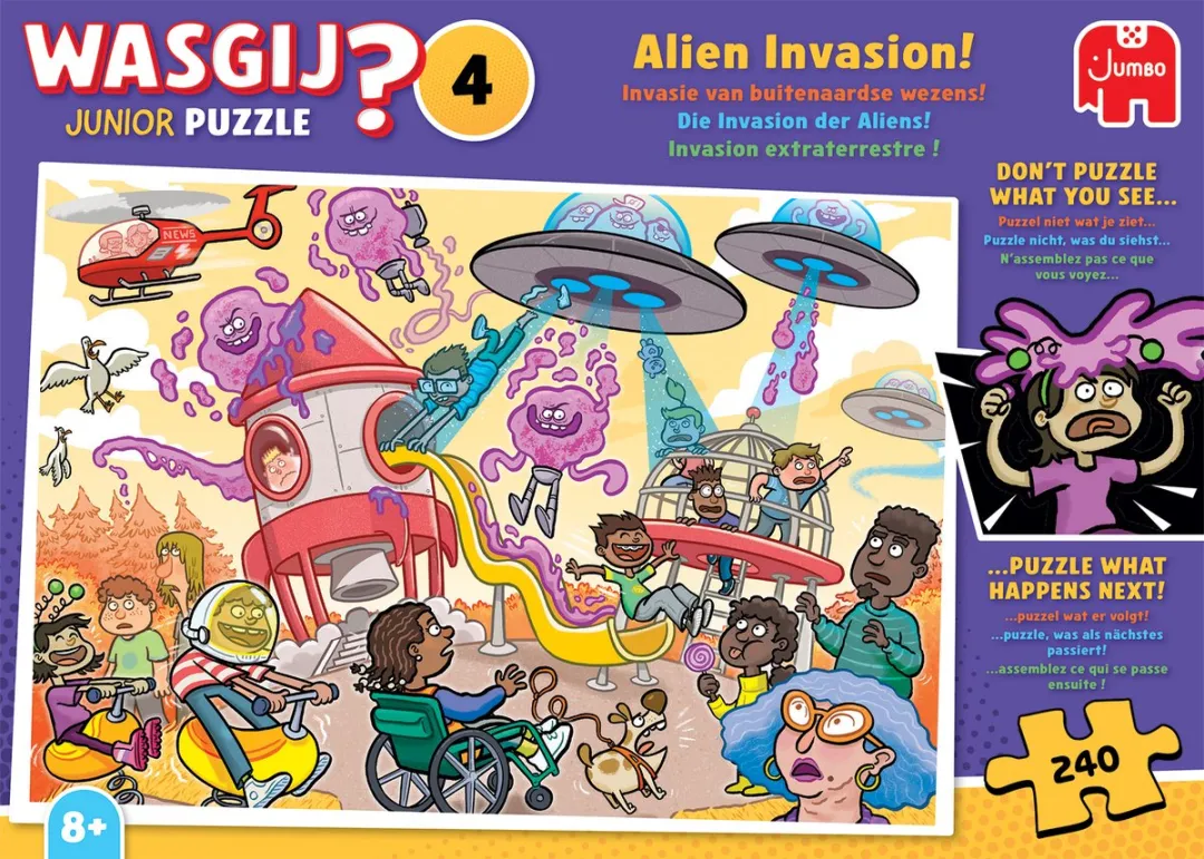 Wasgij Junior 4 Invasie van Buitenaardse Wezens 240 Stuks - Meerkleurig