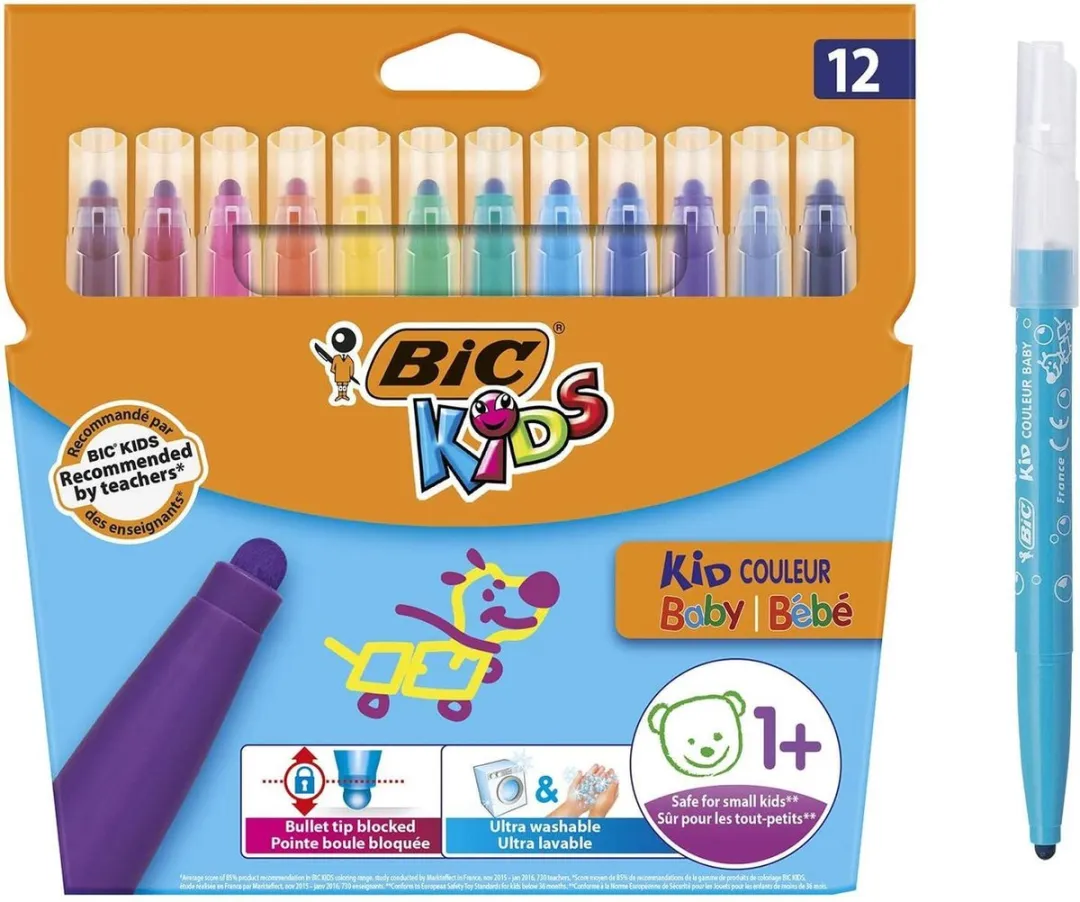 Bic Kids Kid Couleur Viltstiften Extra Brede Punt 4.5mm - 12 Stuks