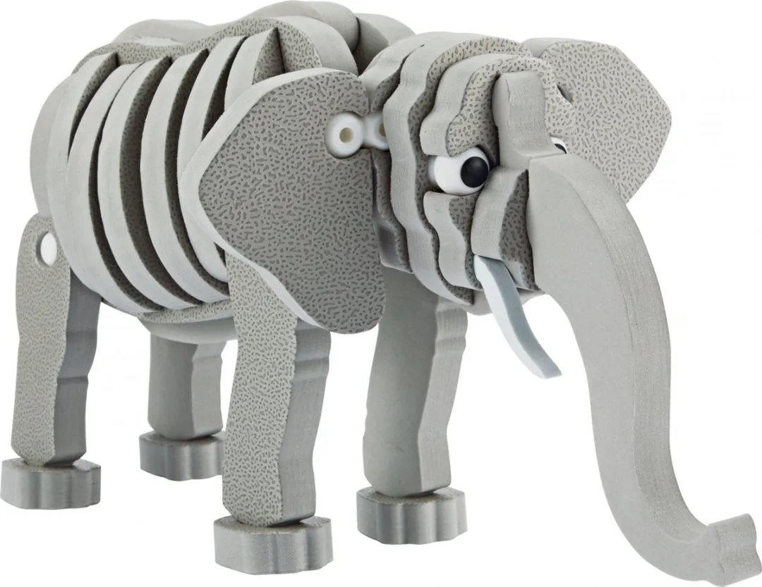 Toi-Toys 3D Puzzel Olifant - 75 Stuks - Grijs