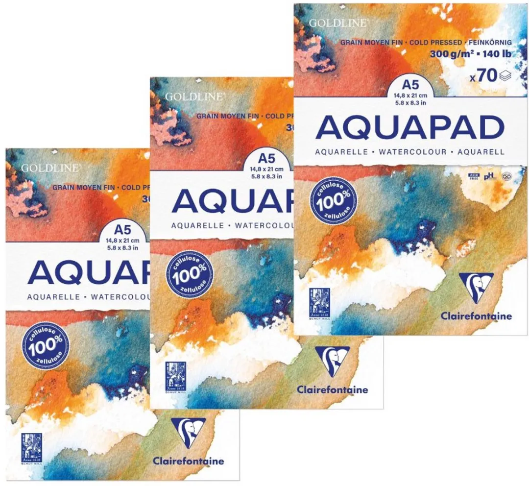 Clairefontaine Goldline Aquapad A5 Aquarelpapier