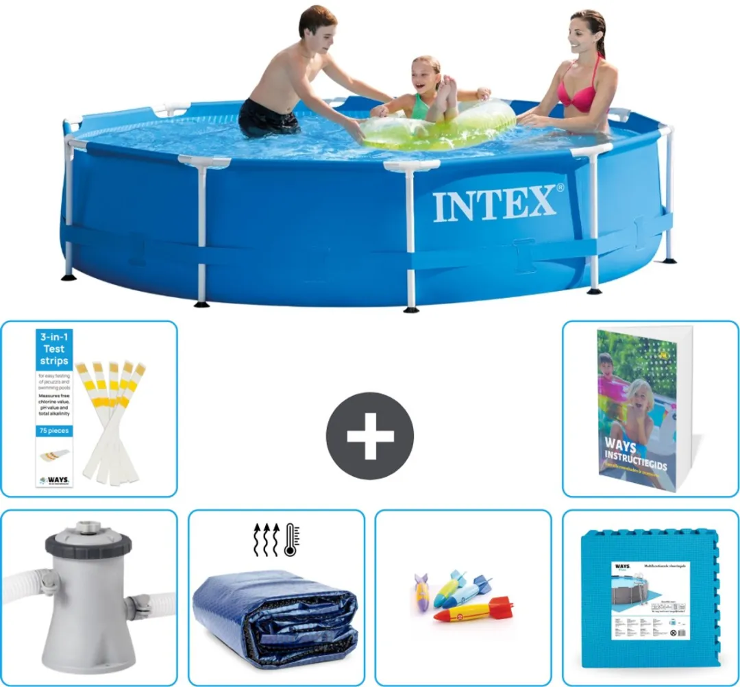 Intex 28202GN-Blauw Rond Frame Zwembad 305x76cm