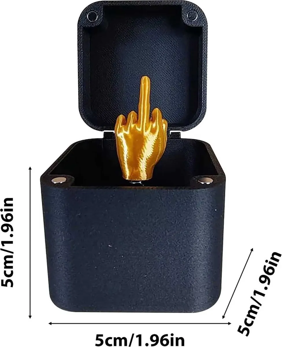 RedParrot Cadeaubox Prank Middelvinger - Zwart