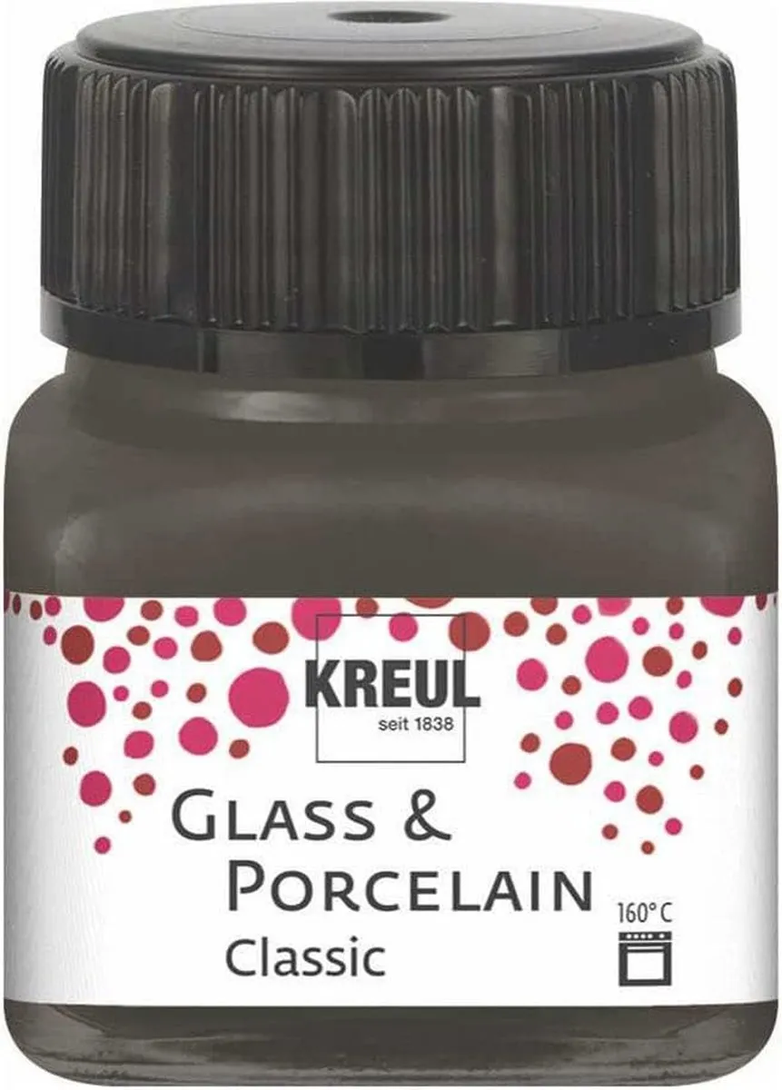 Kreul Glasverf Porseleinverf Donkerbruin 20ml