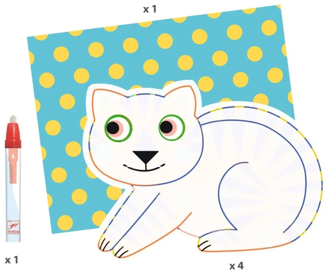 Djeco Kleuren met Water - Magisch Dierenboek 7 Kleuren - afbeelding 2 van 6