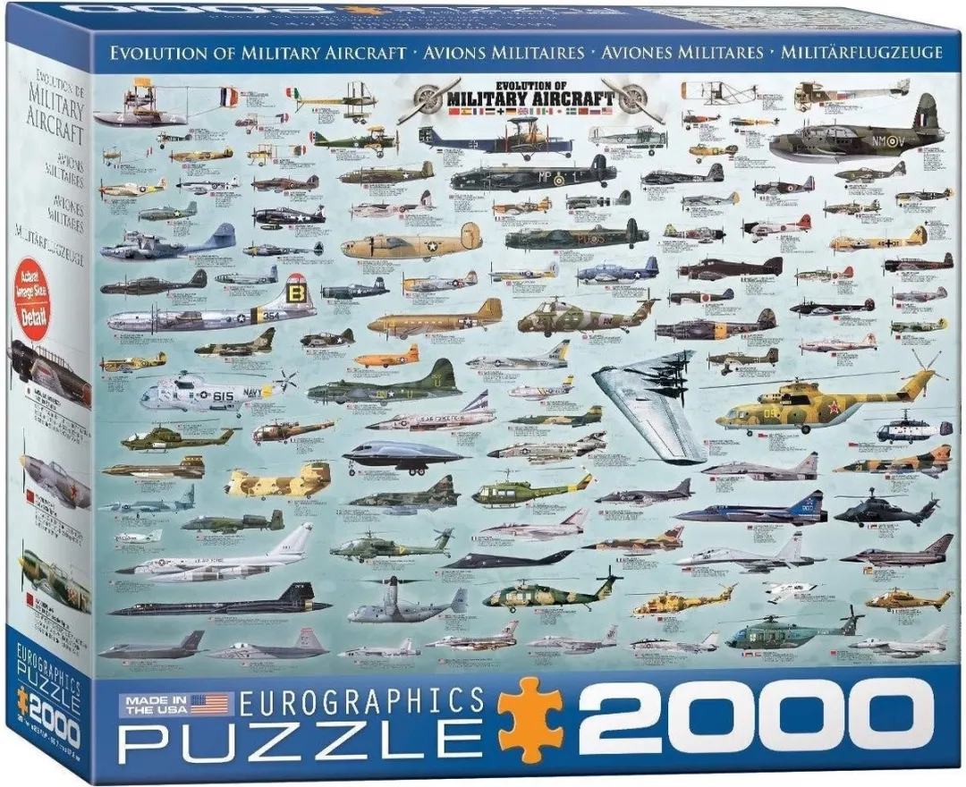Eurographics Evolutie van Militaire Vliegtuigen Legpuzzel 2000 Stuks