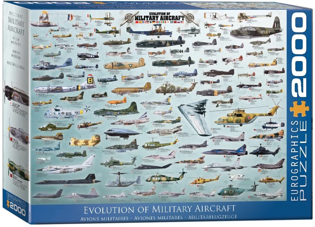 Eurographics Evolutie van Militaire Vliegtuigen Legpuzzel 2000 Stuks - eu8220-0578