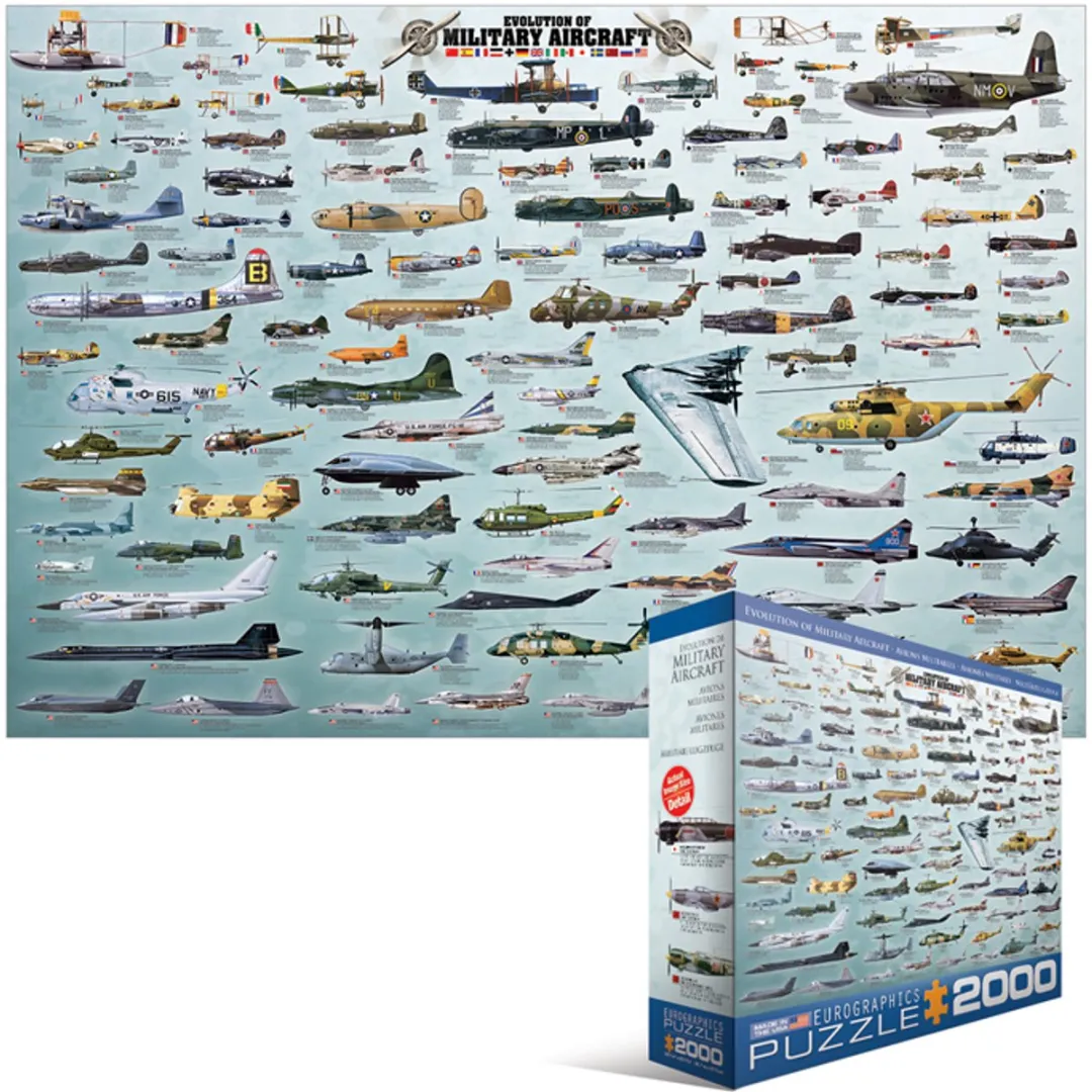 Eurographics Evolutie van Militaire Vliegtuigen Legpuzzel 2000 Stuks - eu8220-0578