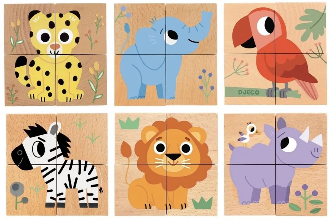 Djeco Wild & Co Houten Puzzel 100 Stuks - Meerkleurig - afbeelding 2 van 3
