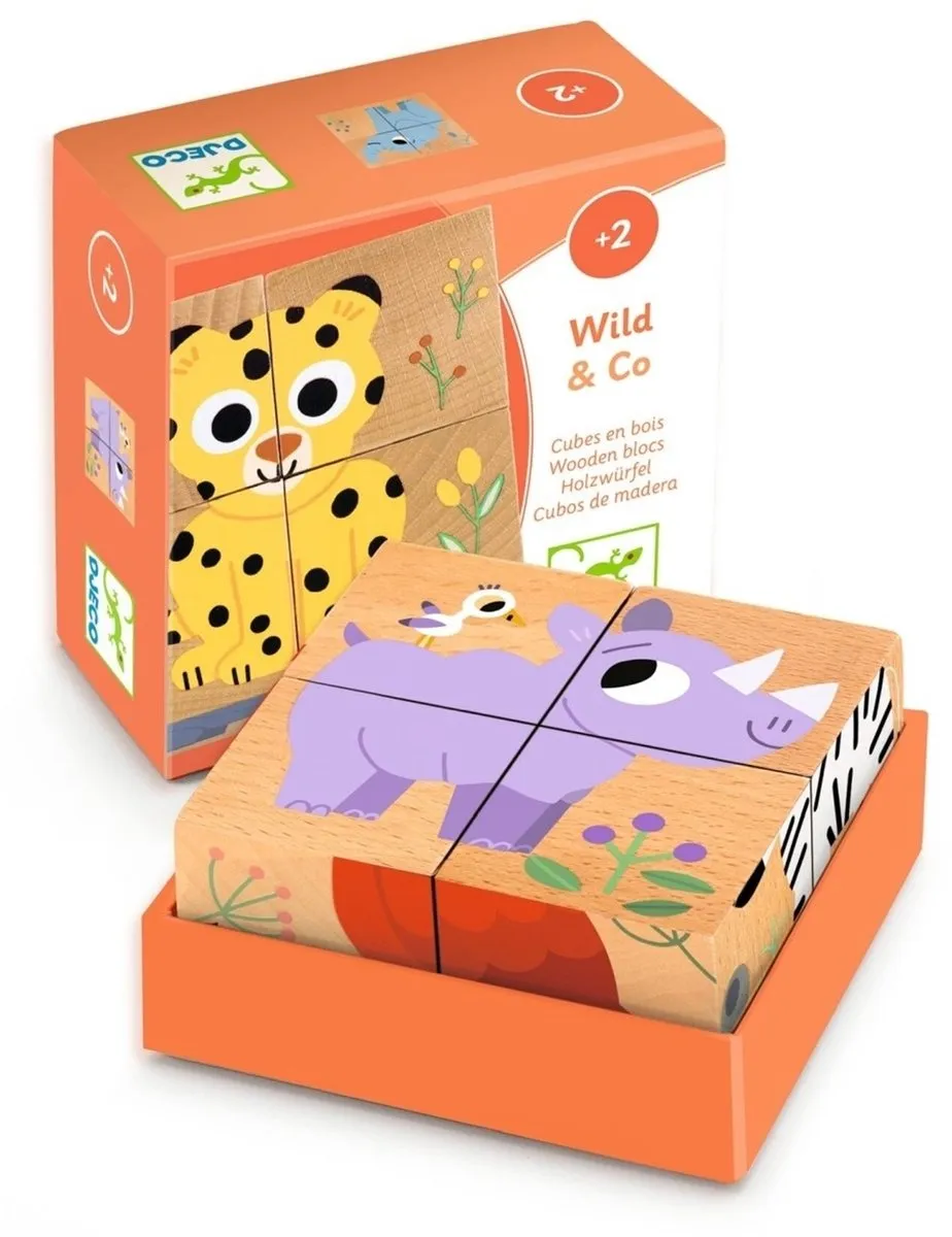 Djeco Wild & Co Houten Puzzel 100 Stuks - Meerkleurig - afbeelding 3 van 3