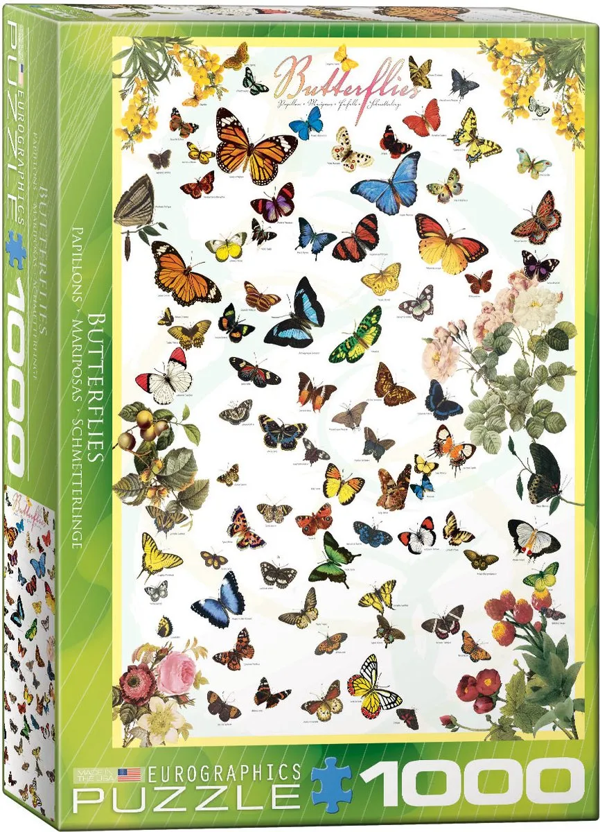 Eurographics Vlinders Legpuzzel 1000 Stuks - Meerkleurig