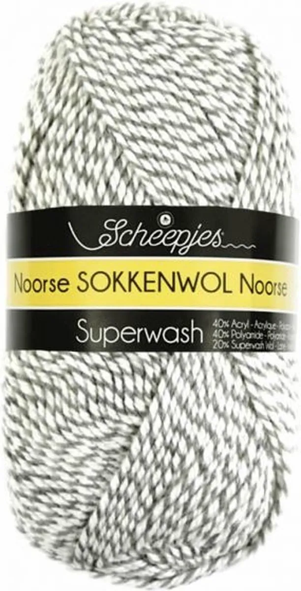 Scheepjes Noorse Wol Markoma 6849 - Grijs/Wit