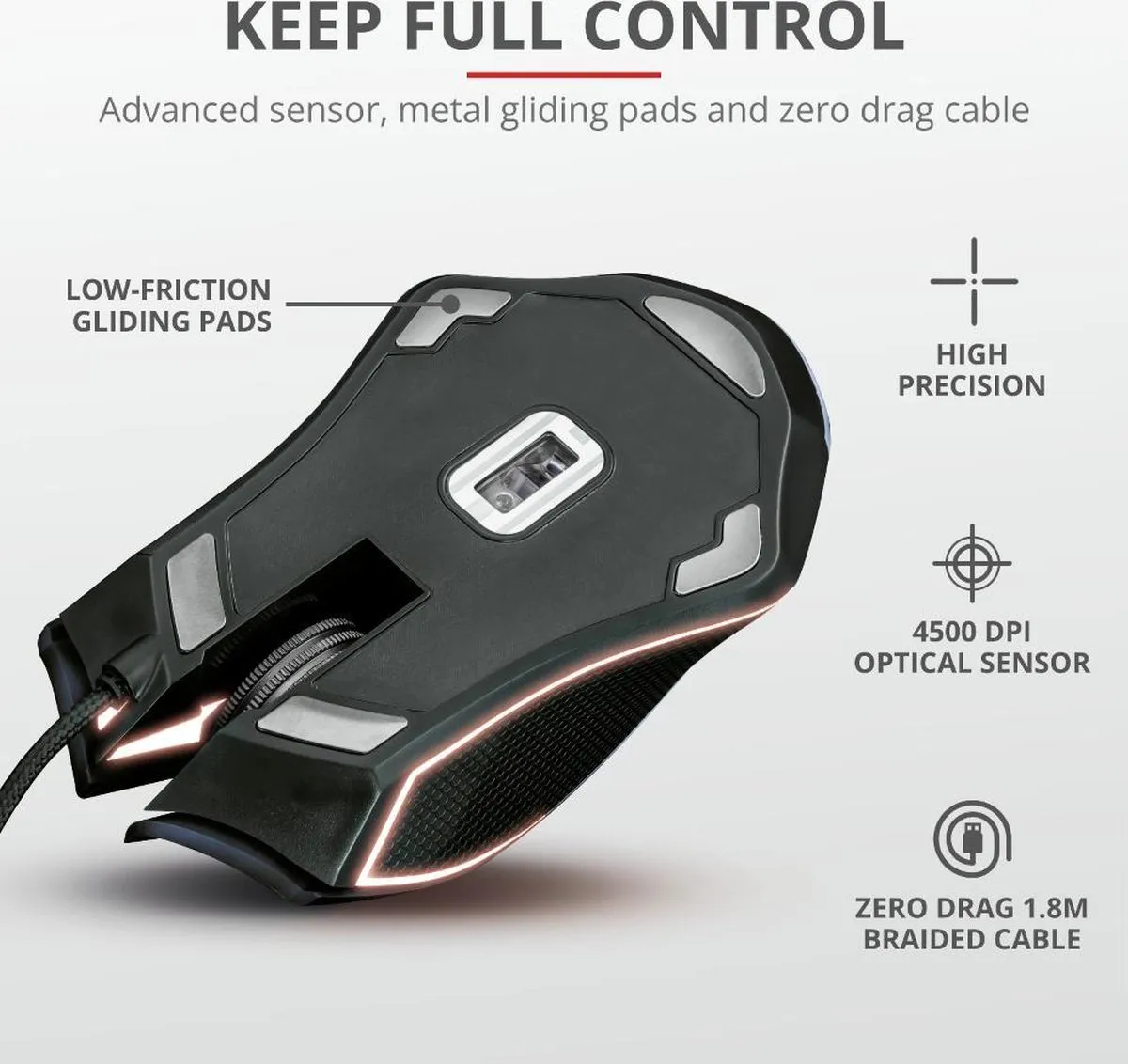 Trust GXT160X Ture Gaming Muis - 7 Knoppen - RGB