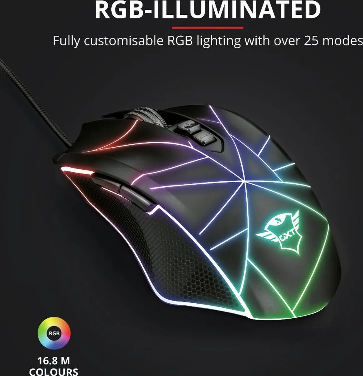Trust GXT160X Ture Gaming Muis - 7 Knoppen - RGB