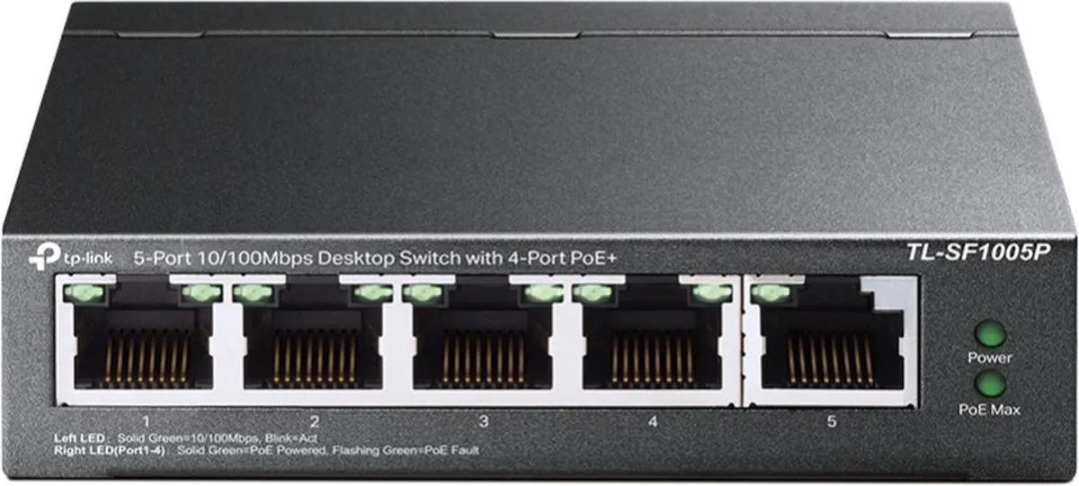 TP-Link TL-SF1005P Unmanaged PoE Switch - 5 Poorten - 58W - afbeelding 6 van 6