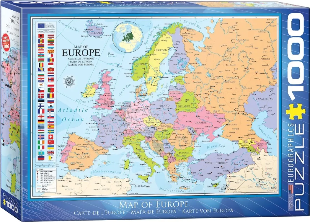 Eurographics Kaart van Europa Legpuzzel 1000 Stuks