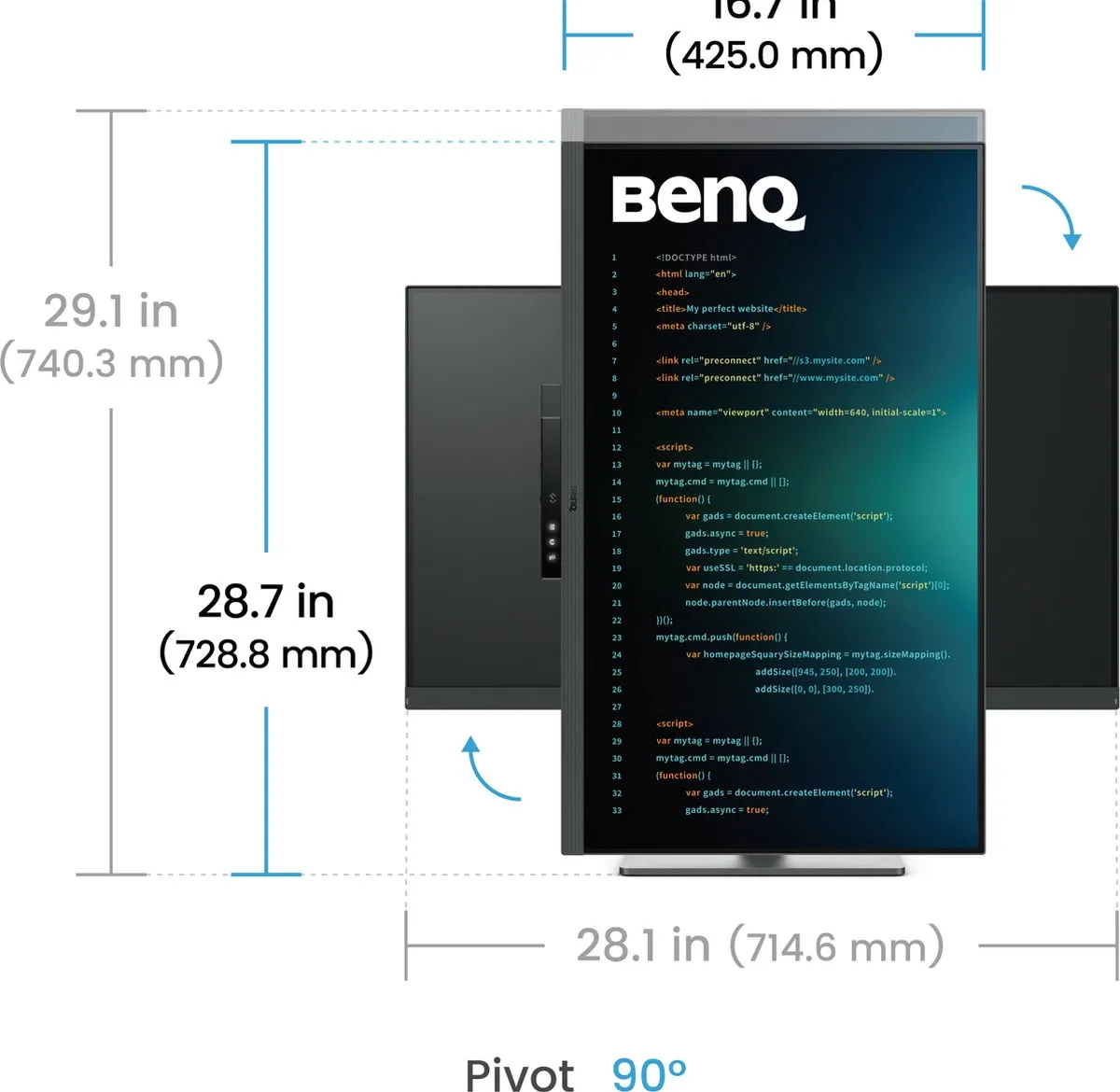 BenQ RD320U 32" 4K Monitor - Nano Matte Panel - 90W USB-C - afbeelding 6 van 6