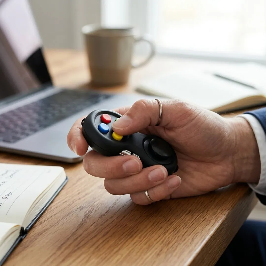 NUVEX Fidget Toy - Zwart met 4 Kleurenknoppen