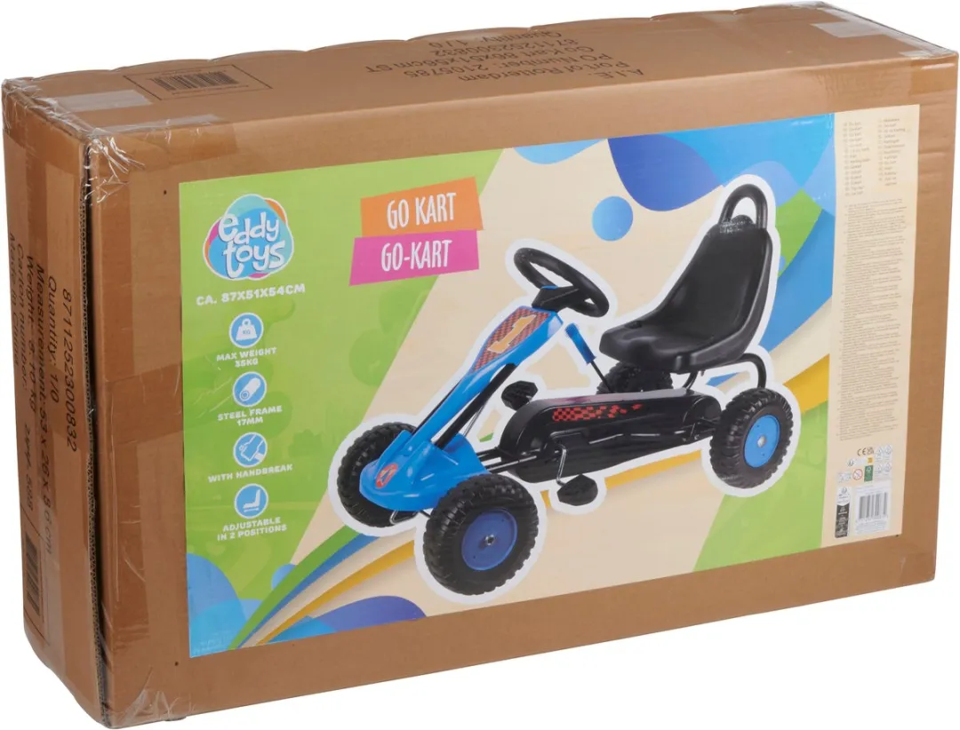 Eddy Toys Go Kart Skelter - Verstelbare Stoel 2 Posities - Meerkleurig