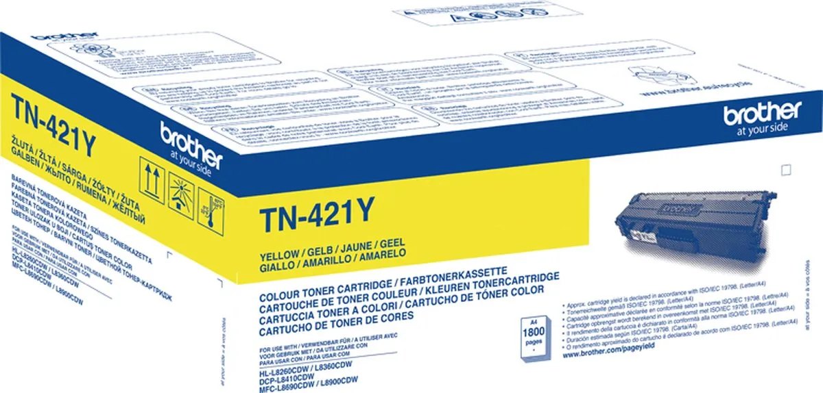 Brother TN421Y Geel Tonercartridge - Origineel