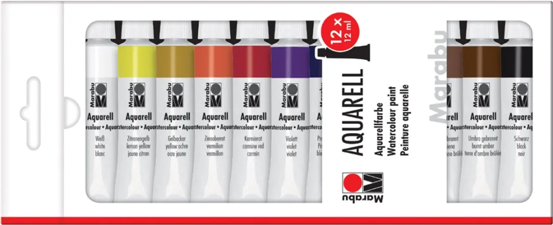 Marabu Multi Watergedragen Verf - 12 Stuks (12x12ml)