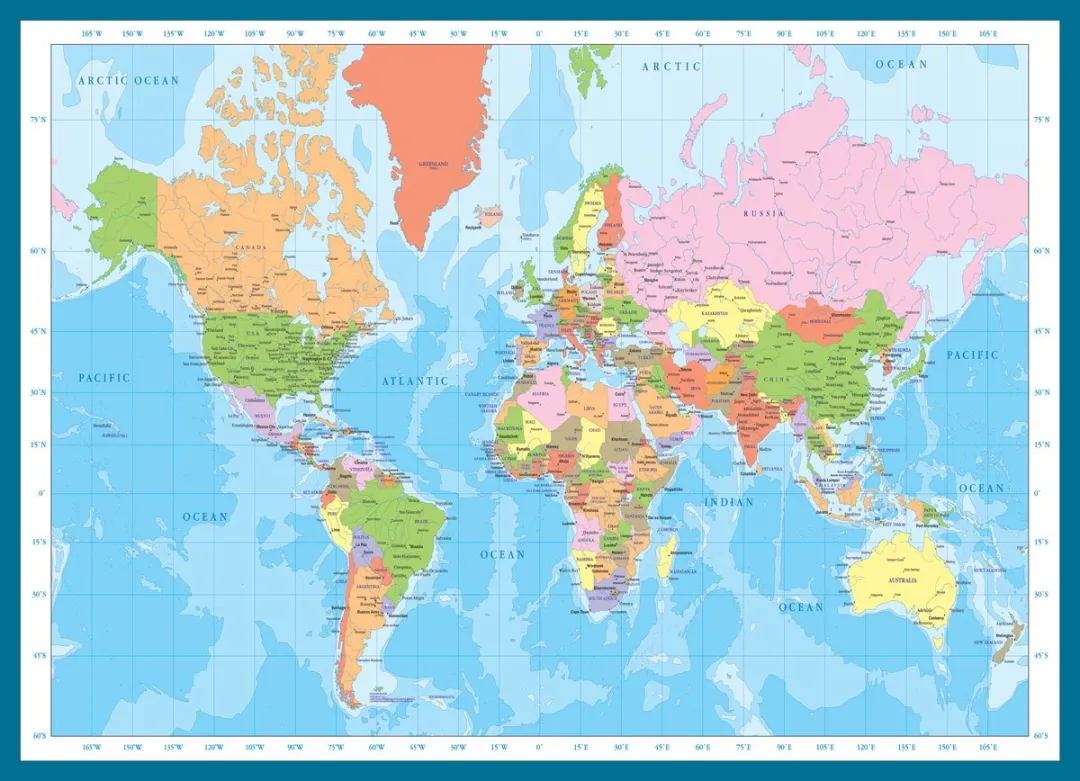 Eurographics Kaart van de Wereld Legpuzzel 1000 Stuks - 68x48cm - Meerkleurig