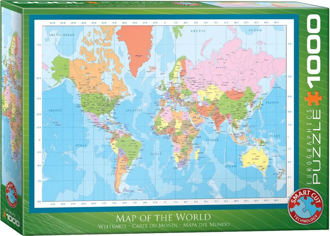 Eurographics Kaart van de Wereld Legpuzzel 1000 Stuks
