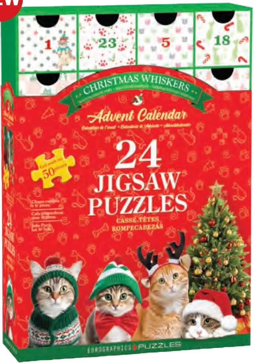 Eurographics Adventskalender Kerstsnorren 24x50 Stuks - Meerkleurig