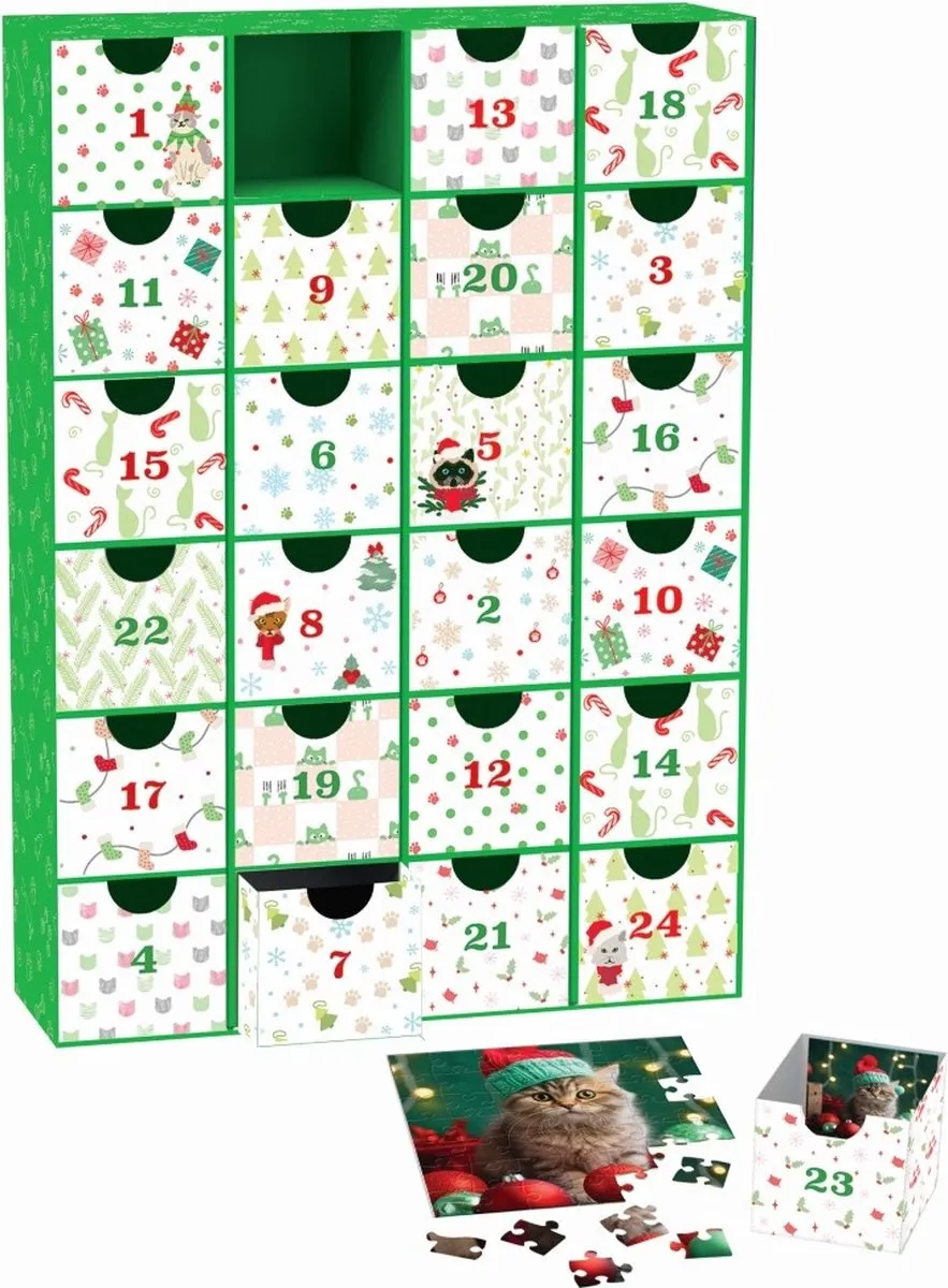 Eurographics Adventskalender Kerstsnorren 24x50 Stuks - Meerkleurig