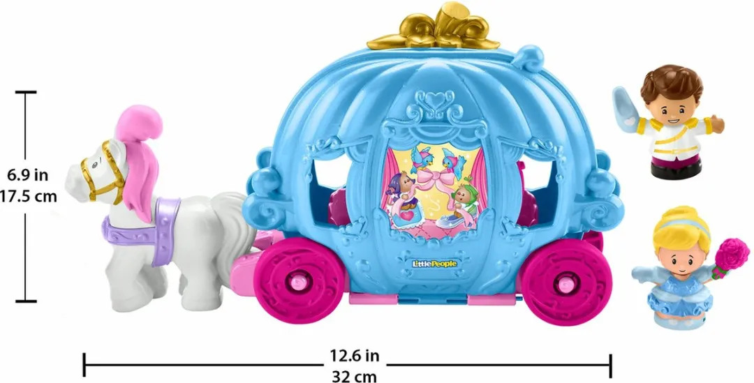 Mattel Disney Princess Assepoester Koets Little People - Meerkleurig