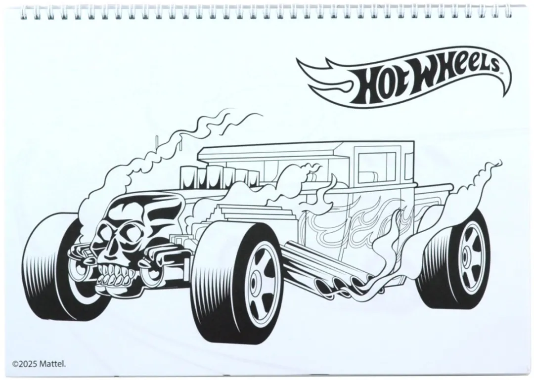 Hot Wheels Challenge A4 Spiraalschetsboek 40 Vellen - met Stickers